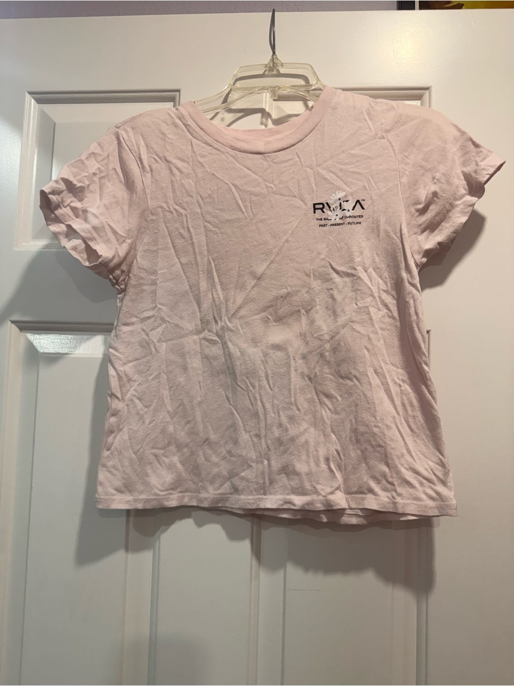 RVCA Light Pink Short Sleeve Tee with Small Chest Logo